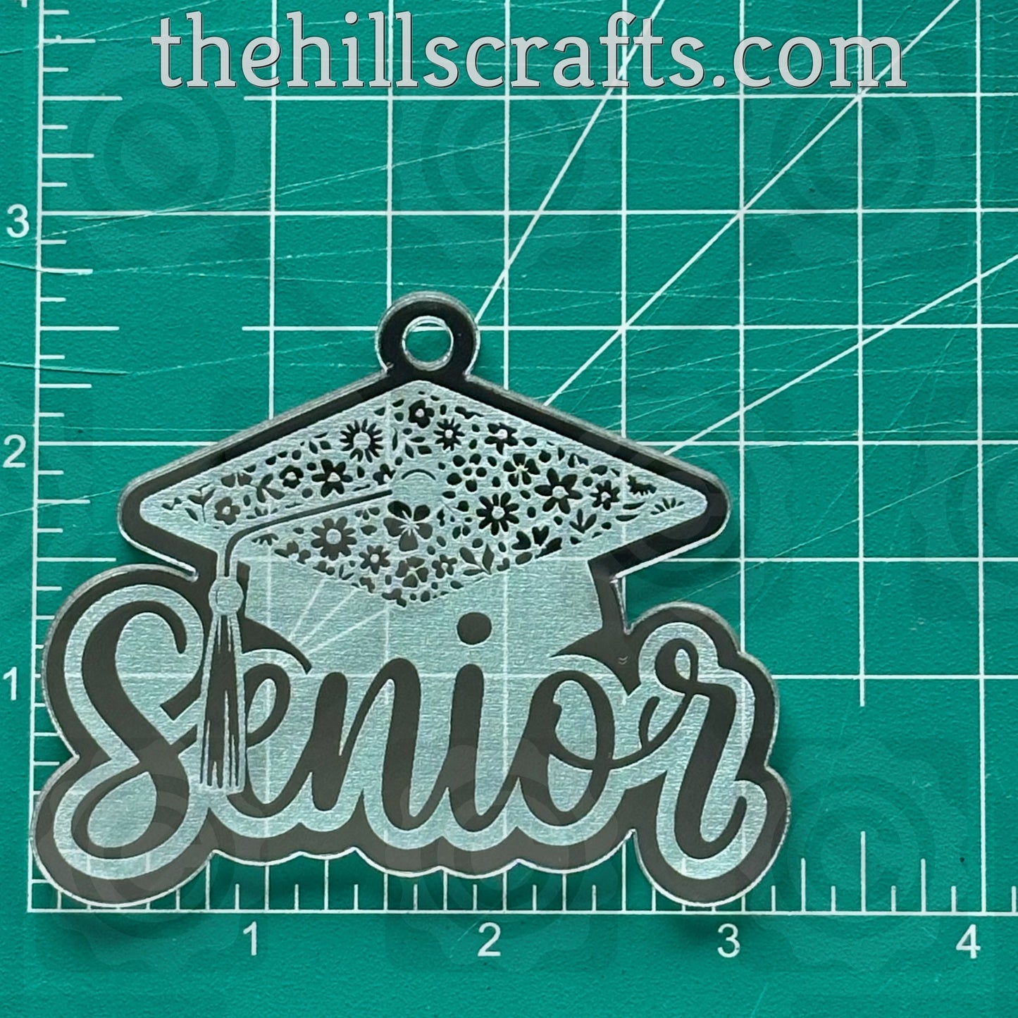 Senior Floral Grad Cap Graduation Cap - Homecoming Trinkets - Mirror Acrylic Trinket