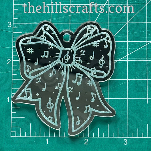 Music Note Bow Homecoming Trinket - Mirror Acrylic Homecoming Trinket