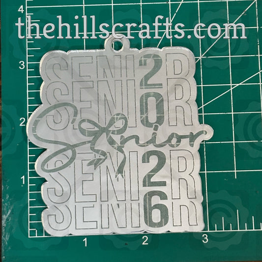 Senior 2026 with Bow - Homecoming Trinkets - Mirror Acrylic Trinket