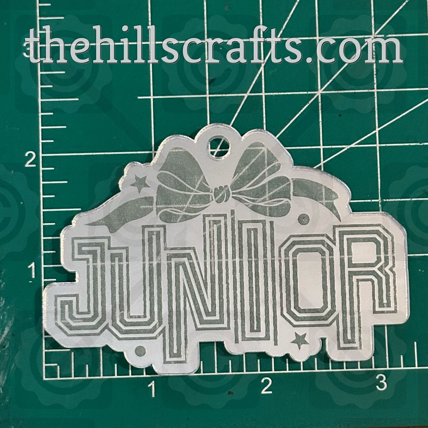 Junior Word Art Lines with Bow - Homecoming Trinkets - Mirror Acrylic Trinket
