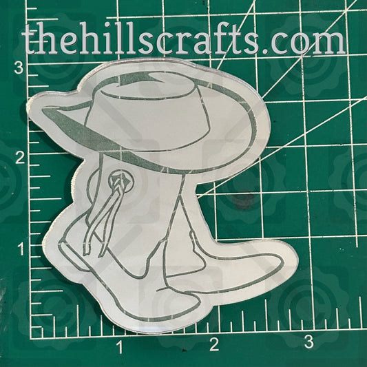 Dance Boots and Hat Drill Team Homecoming Trinket - Mirror Acrylic Trinket