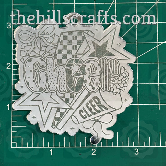Cheer - Cheerleader Art Trinket Homecoming Mirror Acrylic Trinket