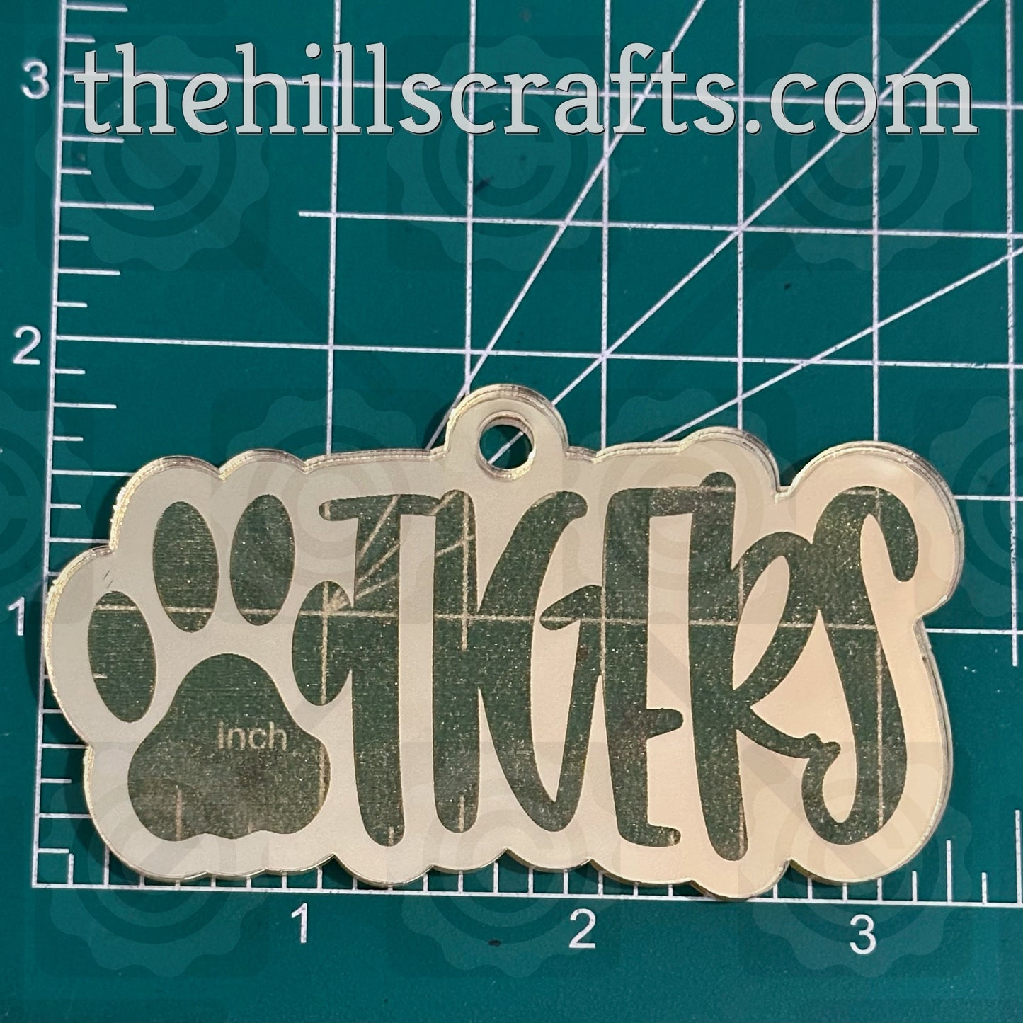 Tigers with Paw Print Trinket - Homecoming Trinket - Mirror Acrylic Trinket