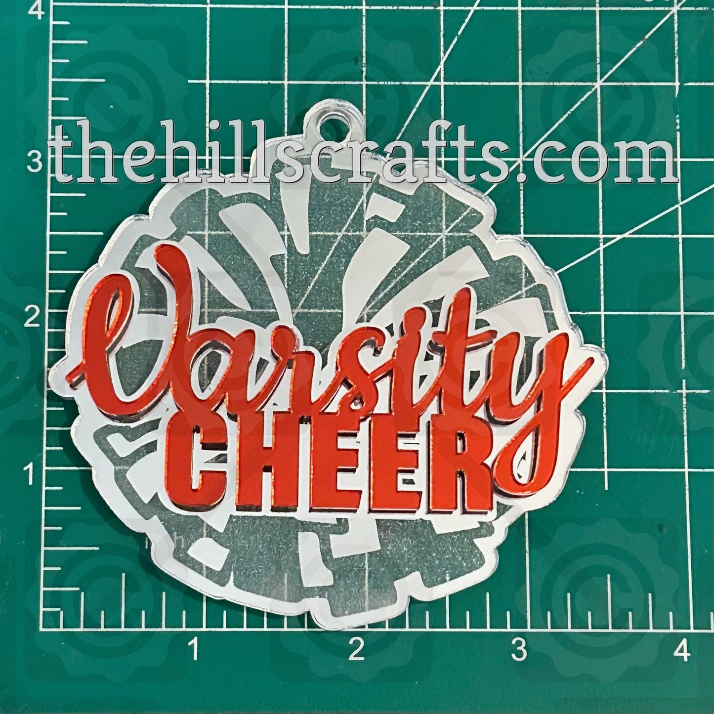 Varsity Cheerleader Pom Trinket - Stacked 2 Layer Acrylic Homecoming Trinket