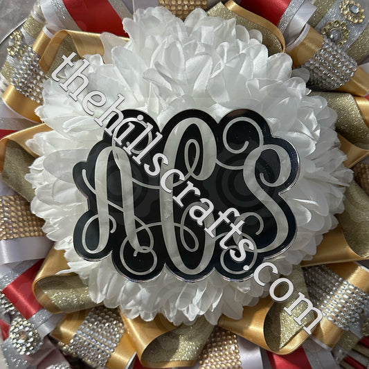 Custom Monogram - Mirror Acrylic Mum Center or Trinket Single Layer Engraved