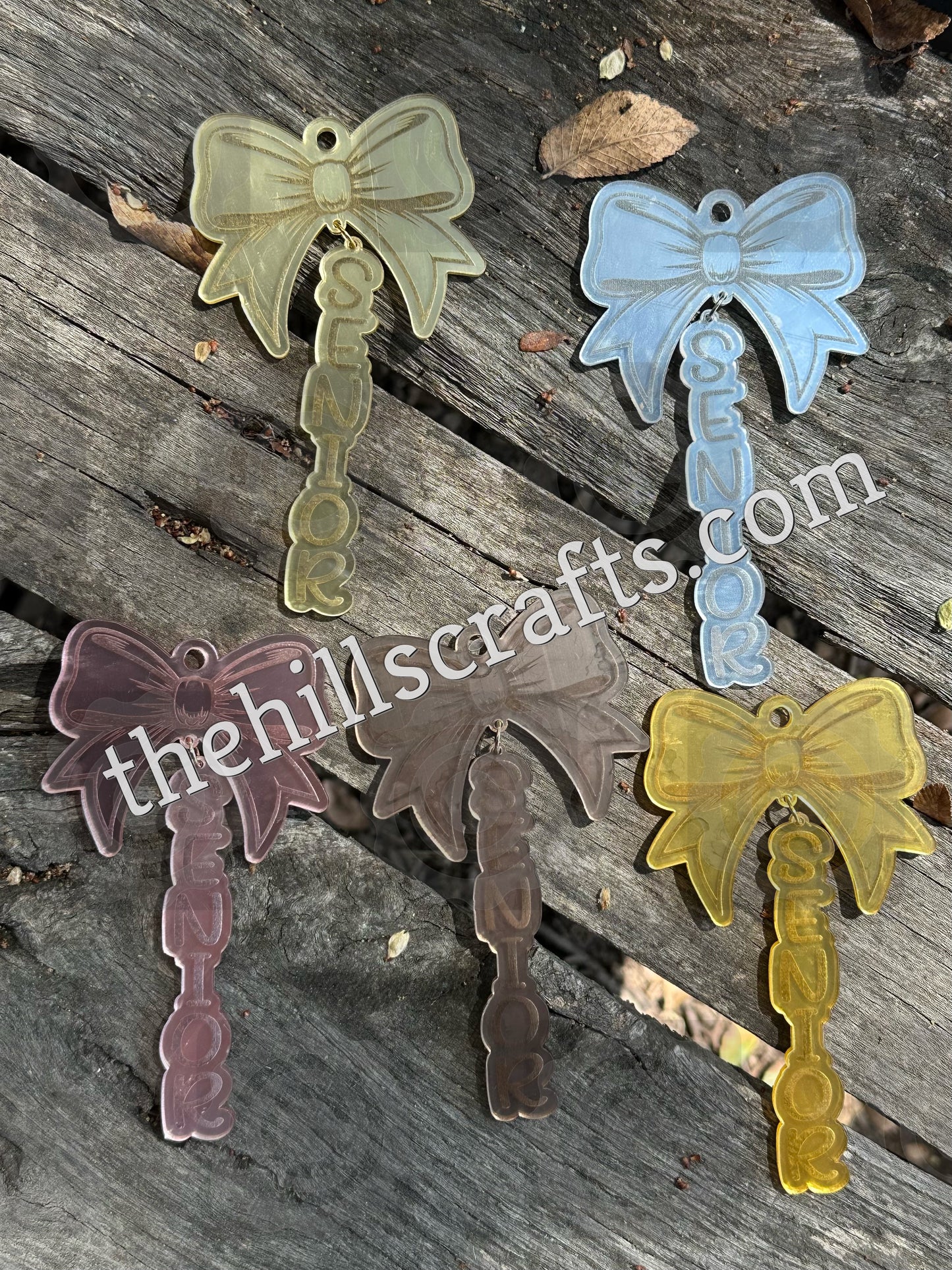 Freshman - Sophomore - Junior - Senior -Dangle Bow Homecoming Trinket - Mirror Acrylic Trinket