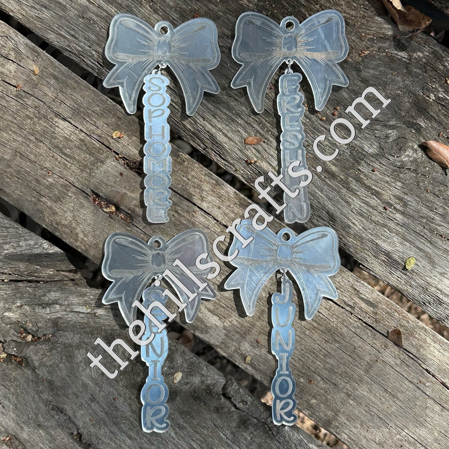 Freshman - Sophomore - Junior - Senior -Dangle Bow Homecoming Trinket - Mirror Acrylic Trinket