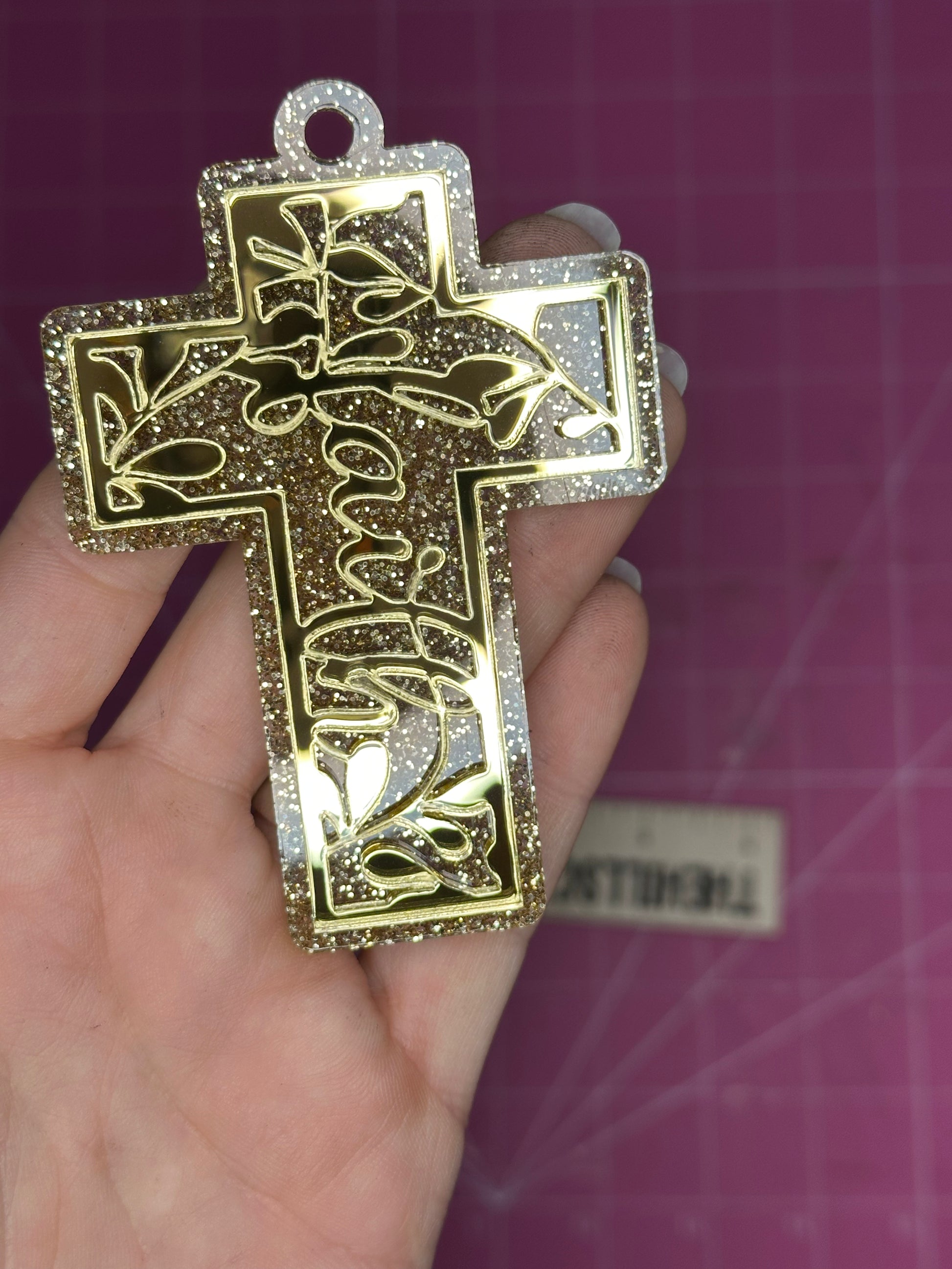 Pale Gold Faith Cross