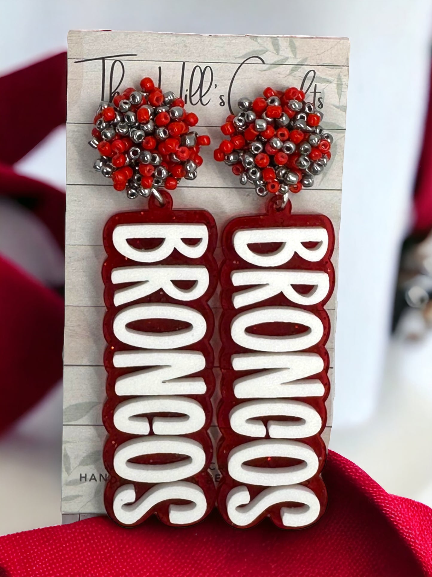 Custom Game Day Earrings - Word Earring - Statement Earring - Name Earrings (Make Your Own) Choose your Colors!