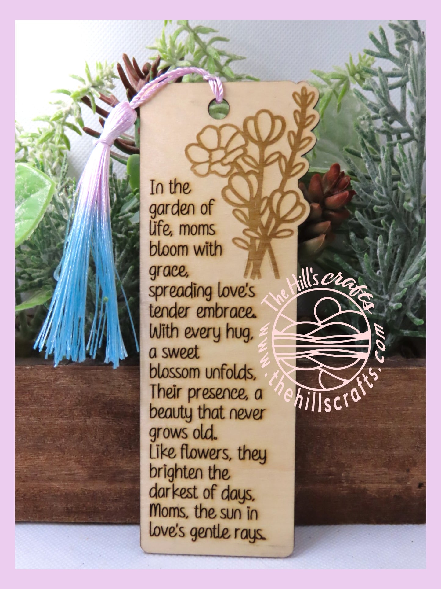 Engraved Wood Bookmark Story Bookmark for Mom