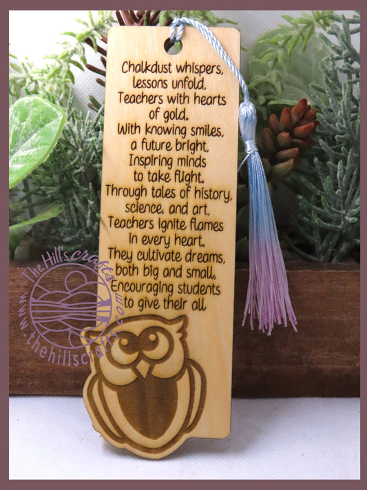 Teacher - Educator Story Bookmark - Bookmark Wood Engraved