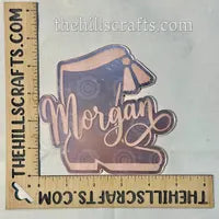 Custom Drill Boot Mum Center - Mirror Acrylic Mum Center or Trinket Single Layer Engraved (Copy)